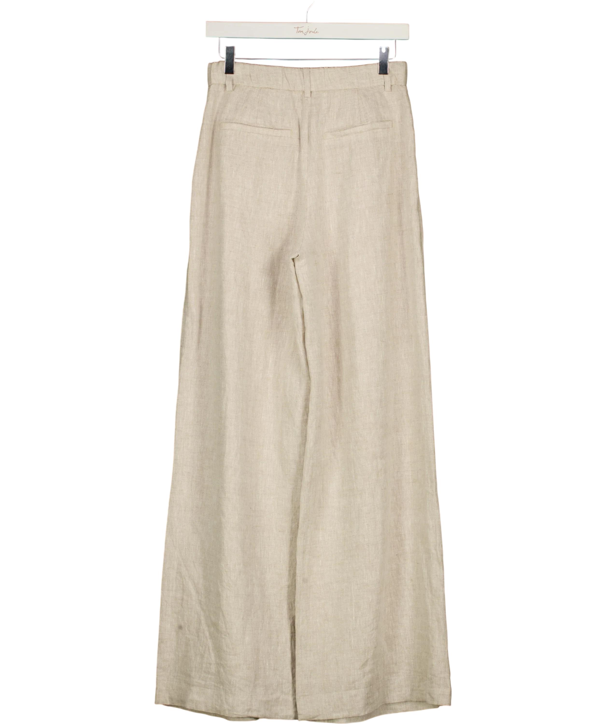 ABERCROMBIE & FITCH Beige The A&F Linen Collection Wide Leg Tailored Pants Beige - LONG, size W25 — back