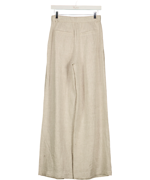 ABERCROMBIE & FITCH Beige The A&F Linen Collection Wide Leg Tailored Pants Beige - LONG, size W25 — back