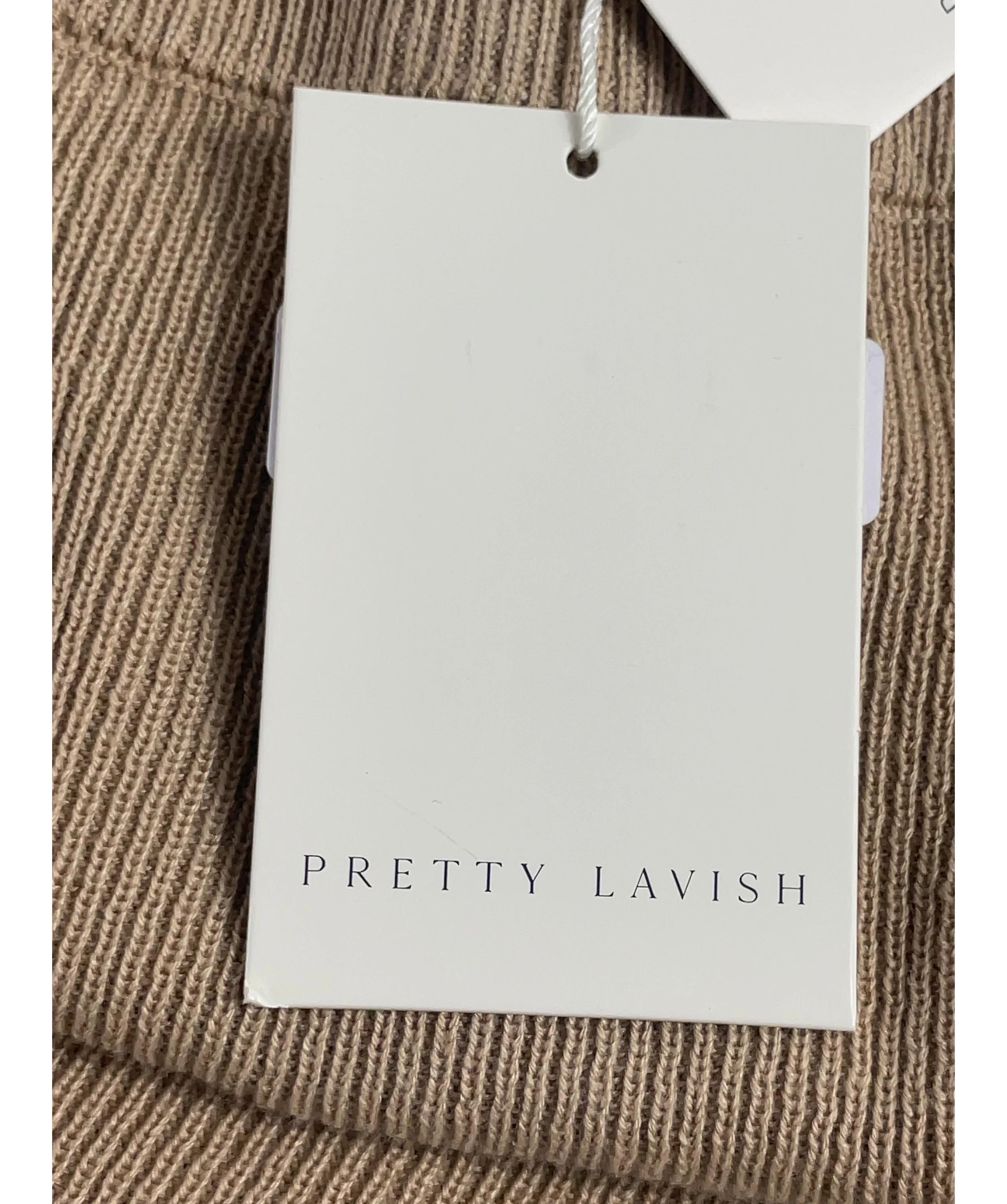 PRETTY LAVISH Brown Reese Midaxi Knit Skirt Beige, size UK XS — detail
