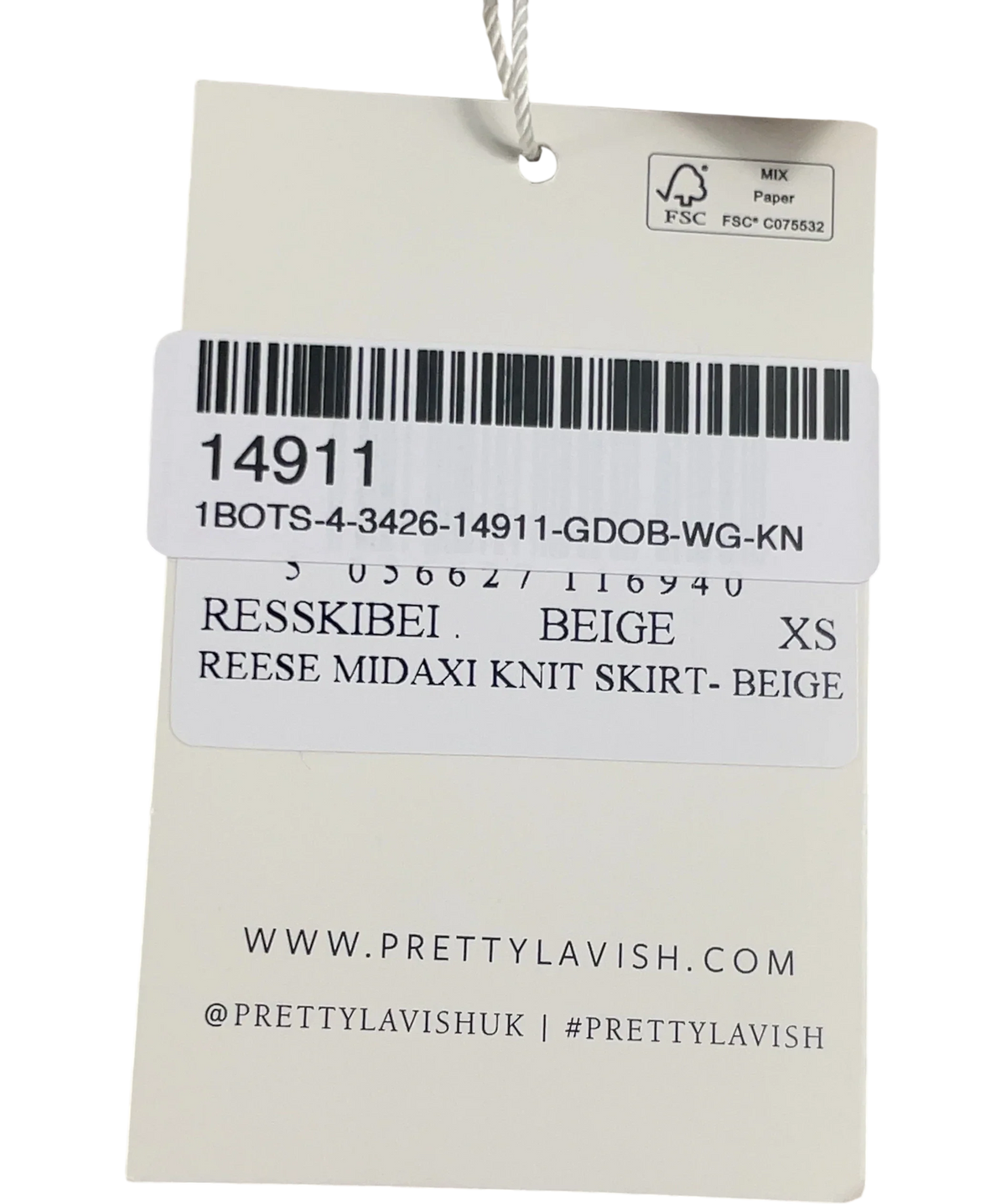 PRETTY LAVISH Brown Reese Midaxi Knit Skirt Beige UK XS — Extra shot