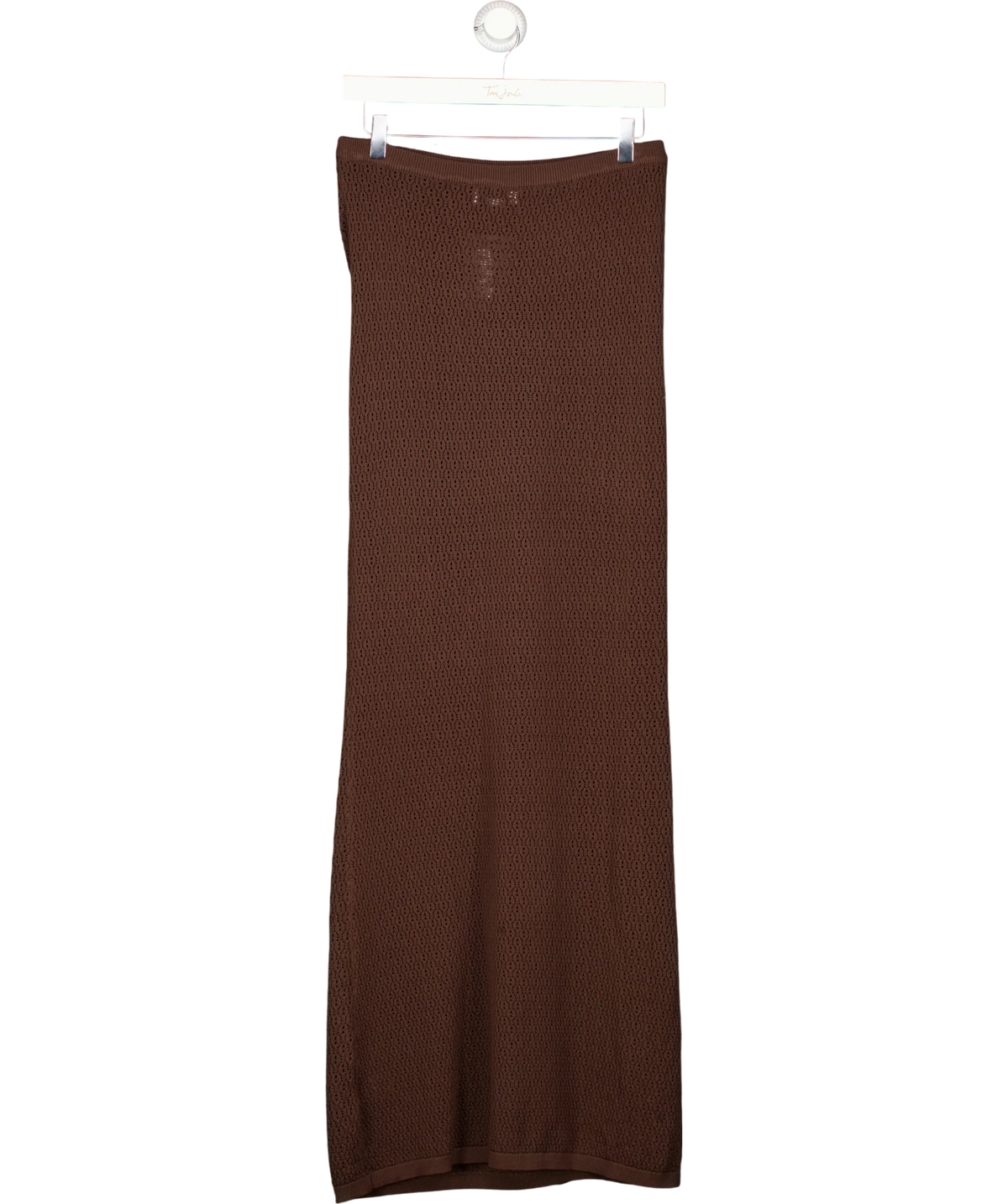 PRETTY LAVISH Brown Dani Knit Lace Maxi Skirt Chocolate Brown, size UK S — back