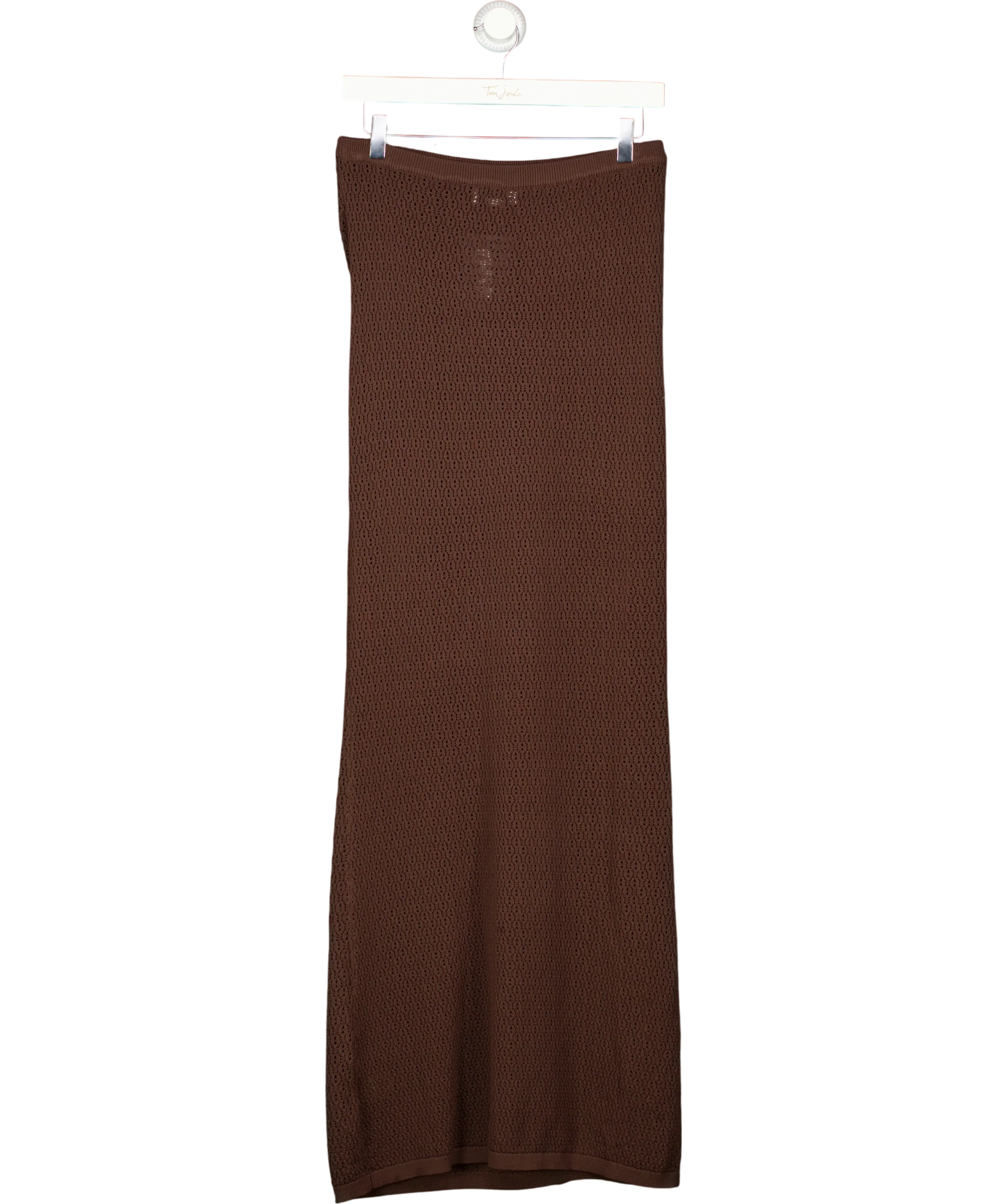 PRETTY LAVISH Brown Dani Knit Lace Maxi Skirt Chocolate Brown, size UK S — back