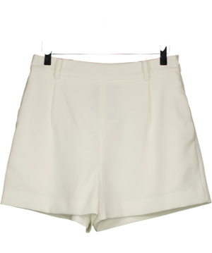 Commense Tailored High-waisted Pleated Shorts Ivory White UK S