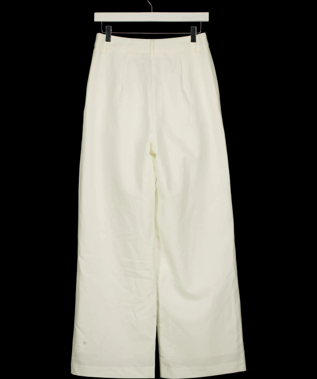 Commense Cream Pleated Tailored Wide Leg Trousers Cream, size UK XS — label