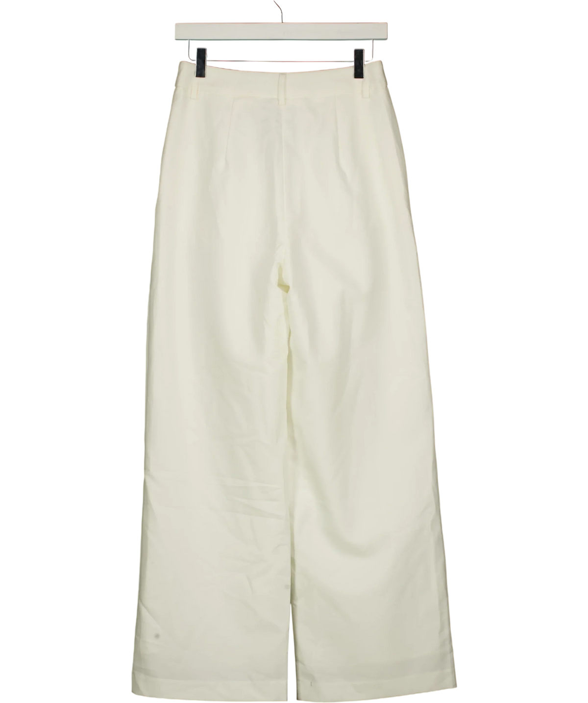 Commense Cream Pleated Tailored Wide Leg Trousers Cream, size UK XS — back