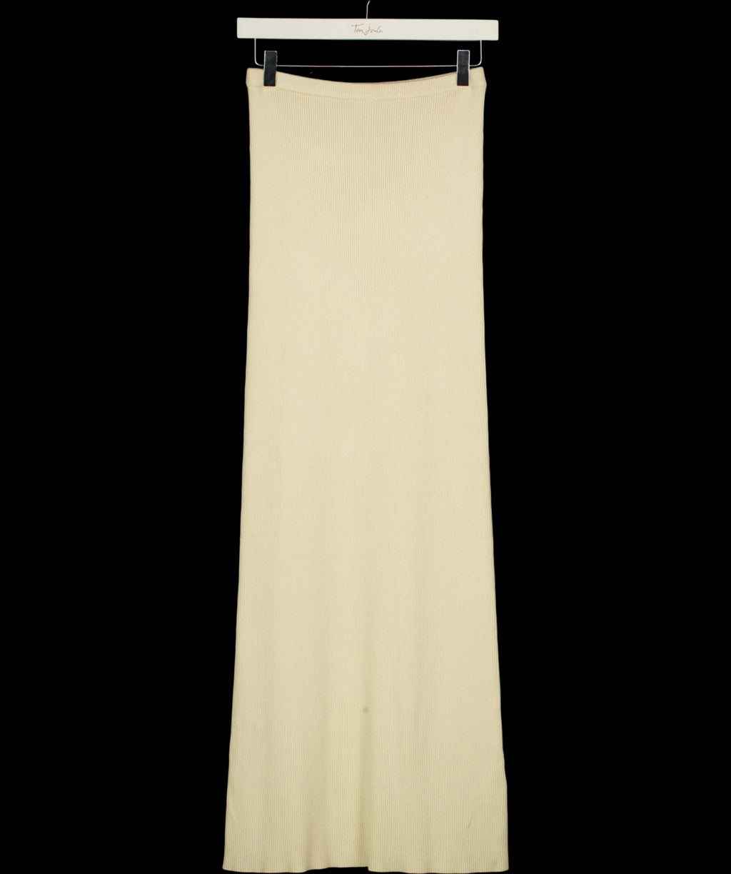 PRETTY LAVISH Cream Clemmie Knit Maxi Skirt, size UK XS — detail