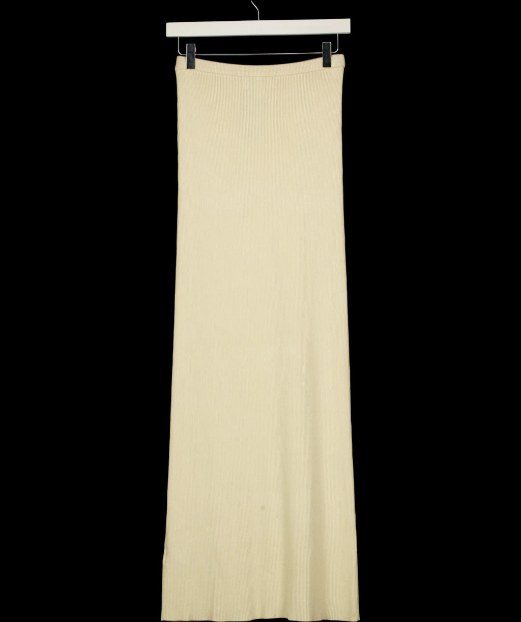 PRETTY LAVISH Cream Clemmie Knit Maxi Skirt, size UK XS — label