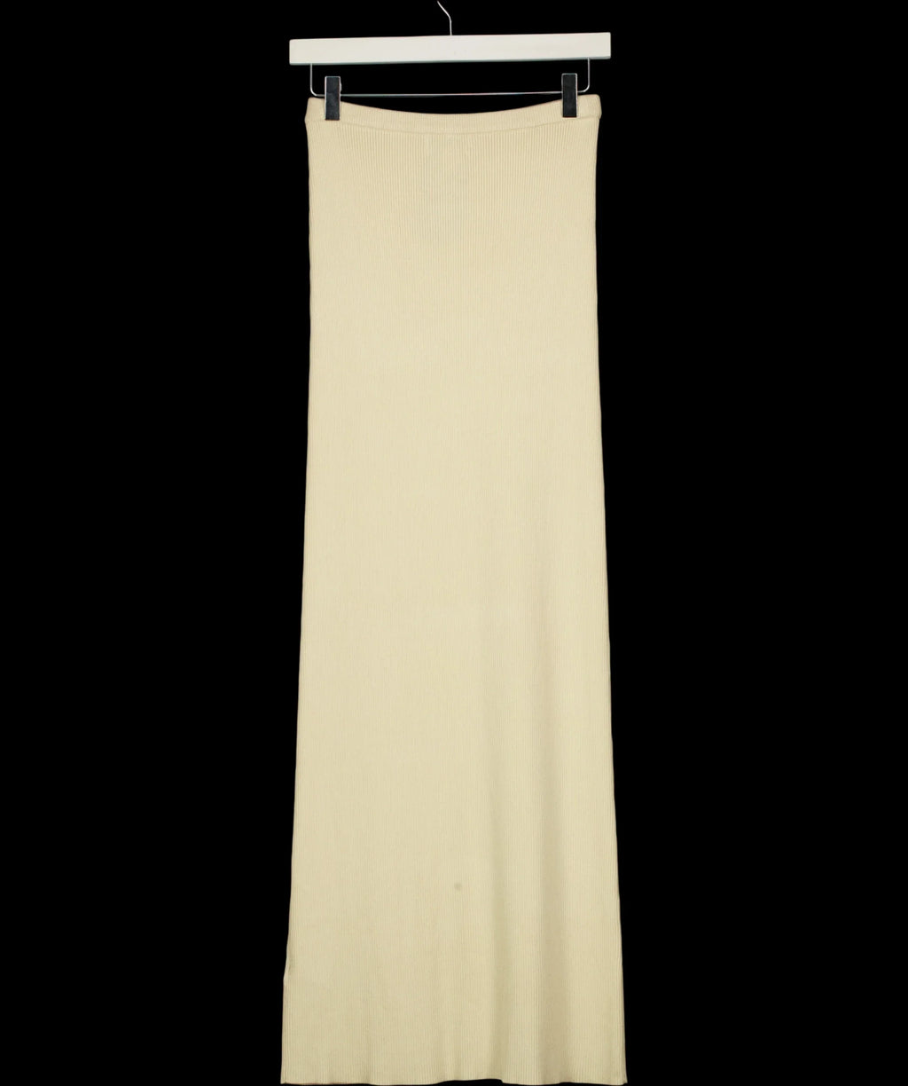 PRETTY LAVISH Cream Clemmie Knit Maxi Skirt, size UK XS — label