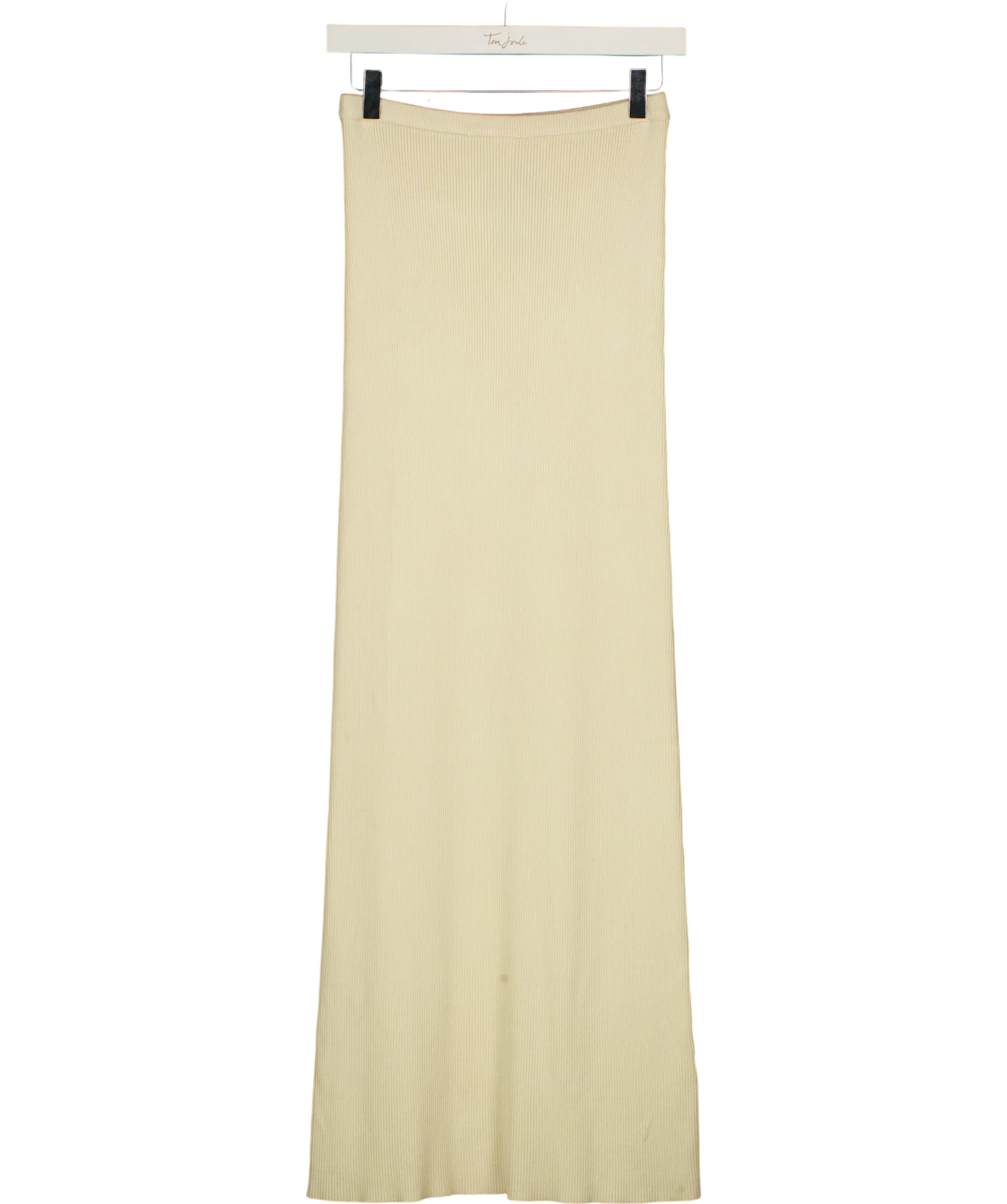 PRETTY LAVISH Cream Clemmie Knit Maxi Skirt, size UK XS — front