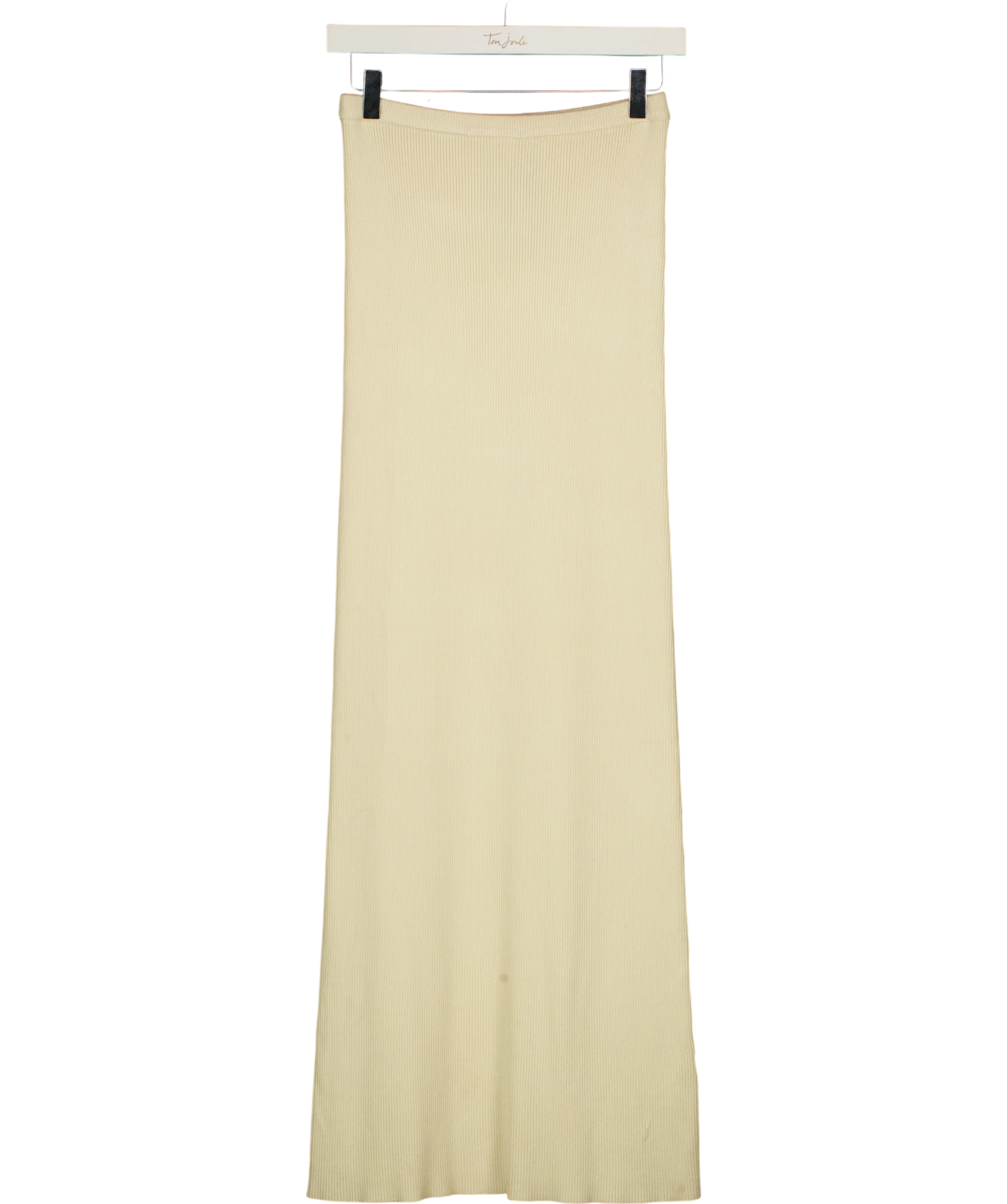 PRETTY LAVISH Cream Clemmie Knit Maxi Skirt, size UK XS — front