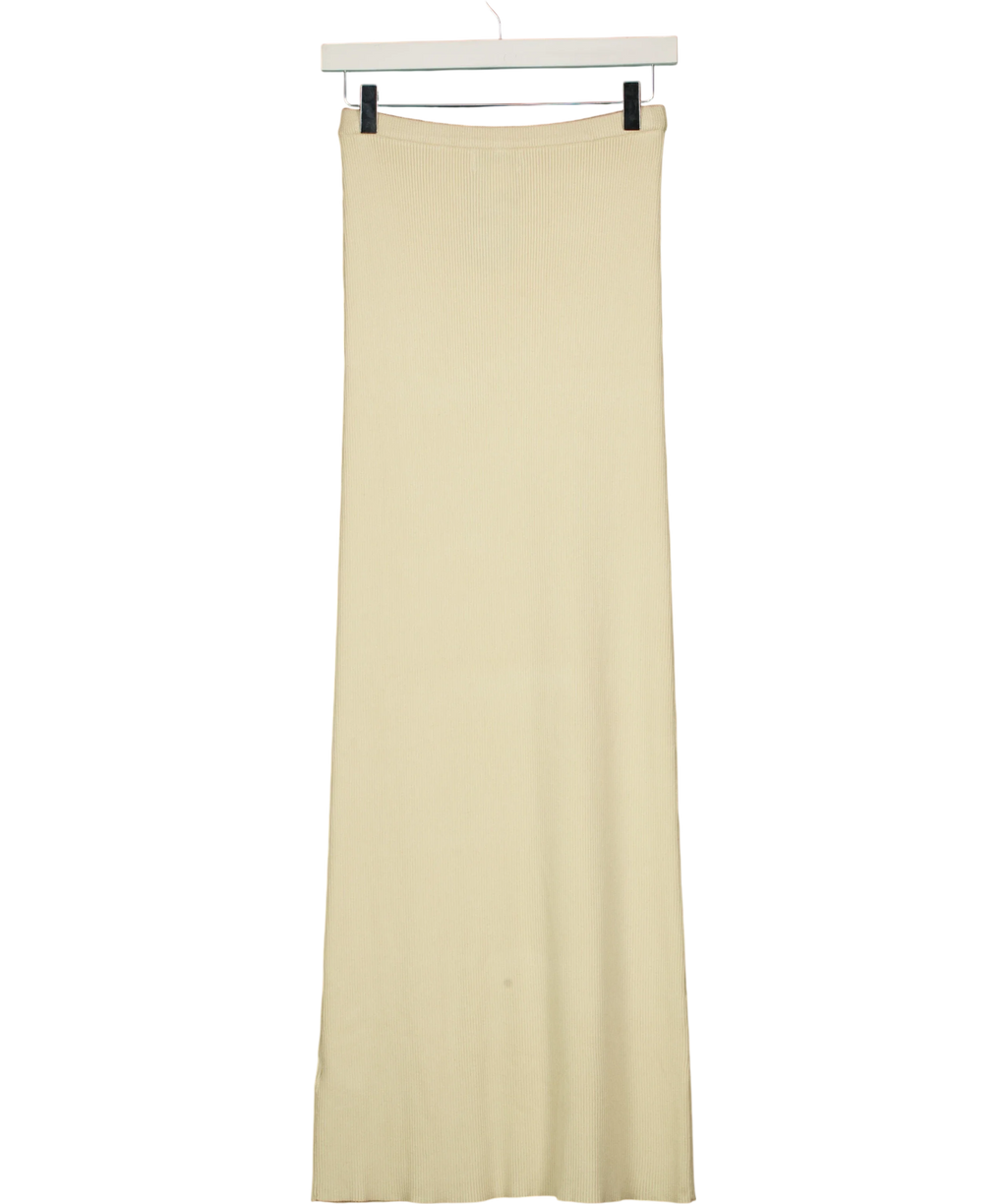PRETTY LAVISH Cream Clemmie Knit Maxi Skirt, size UK XS — back
