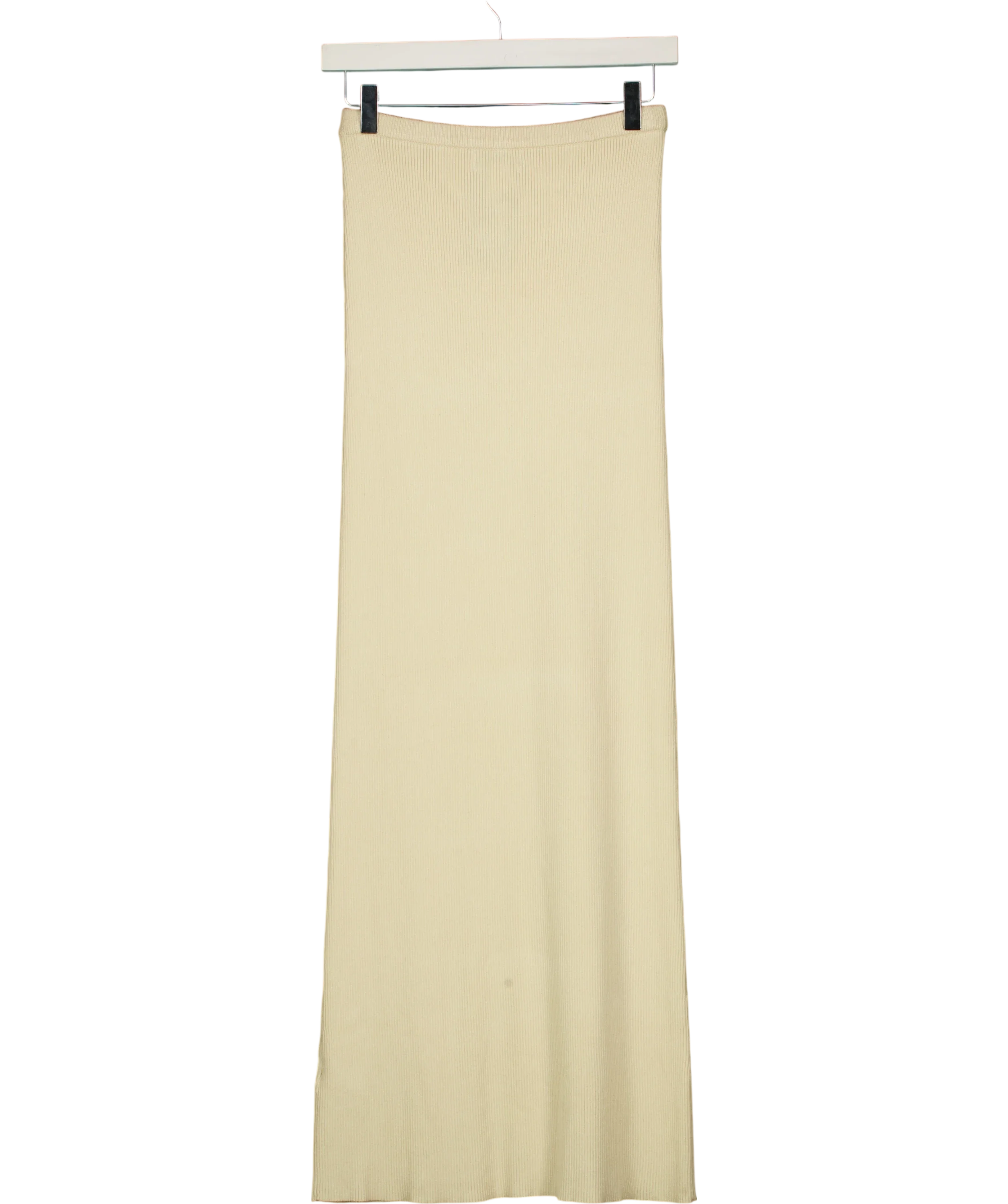 PRETTY LAVISH Cream Clemmie Knit Maxi Skirt, size UK XS — back