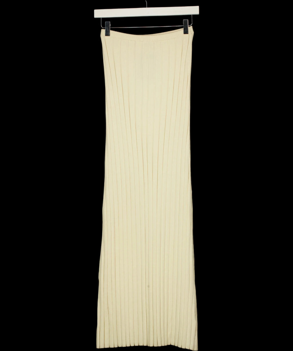 PRETTY LAVISH Cream Clemmie Knit Maxi Skirt Cream, size UK XS — detail