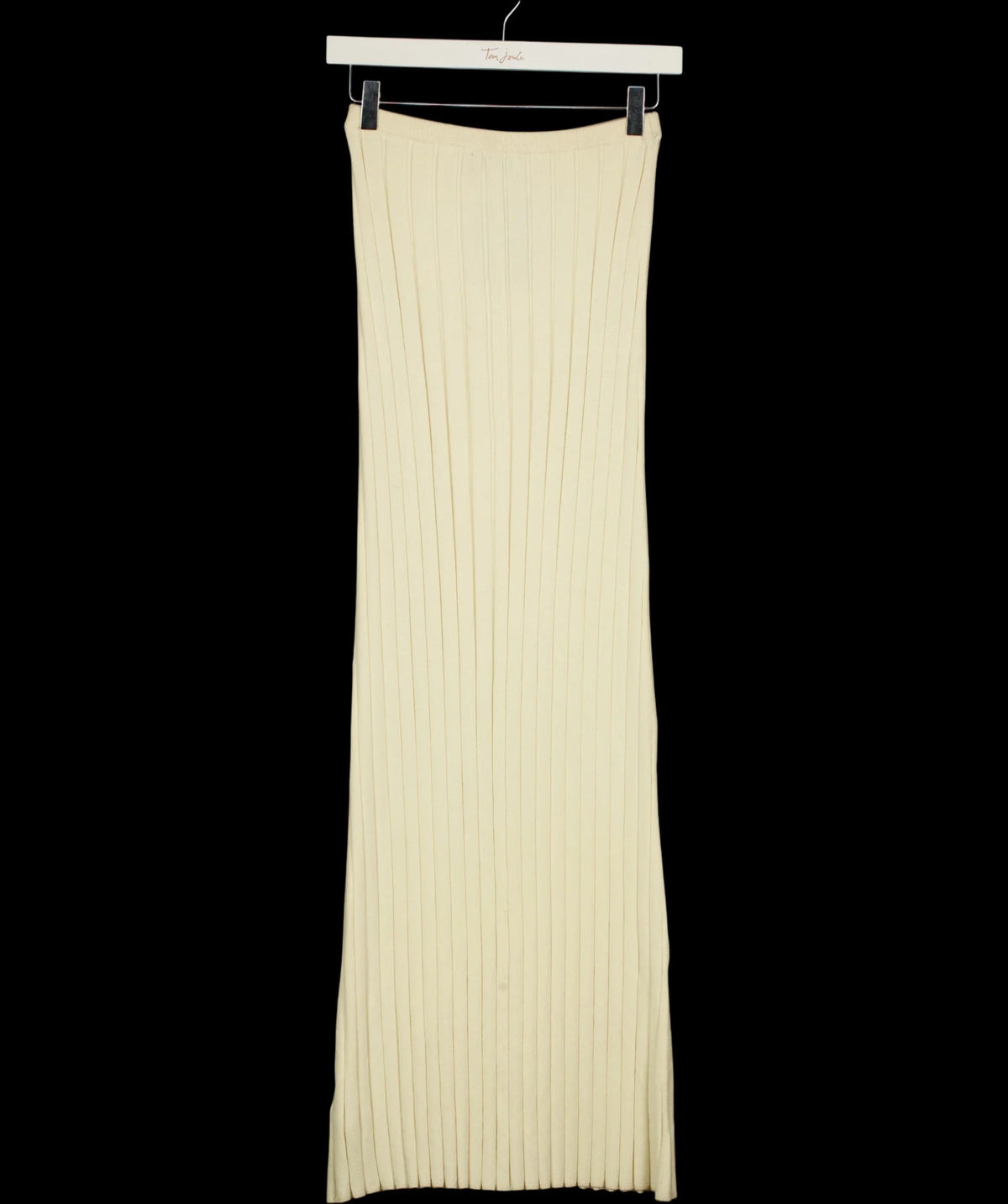PRETTY LAVISH Cream Clemmie Knit Maxi Skirt Cream, size UK XS — label