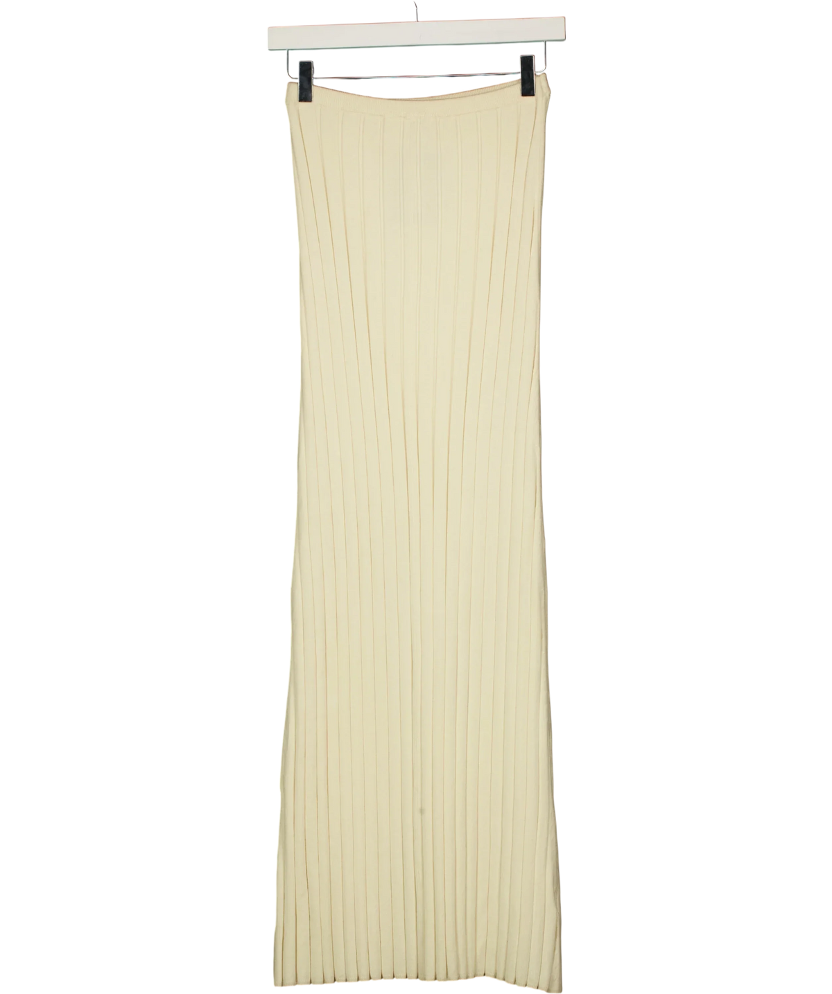 PRETTY LAVISH Cream Clemmie Knit Maxi Skirt Cream, size UK XS — front