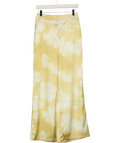 Commense Yellow Floral Print Satin Wide Leg Pants Yellow, size UK XS — front
