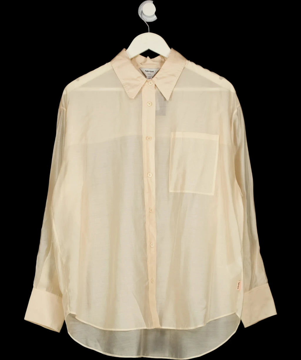 Fabrique Beige Bella Sheer Organza Button-Up Shirt Buttermilk, size UK S — detail