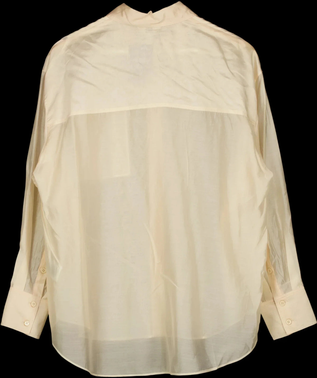 Fabrique Beige Bella Sheer Organza Button-Up Shirt Buttermilk, size UK S — label