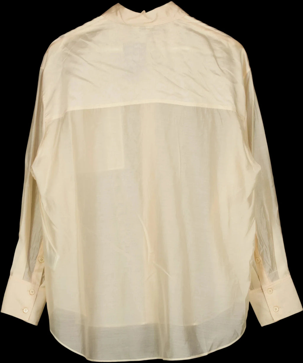 Fabrique Beige Bella Sheer Organza Button-Up Shirt Buttermilk, size UK S — label
