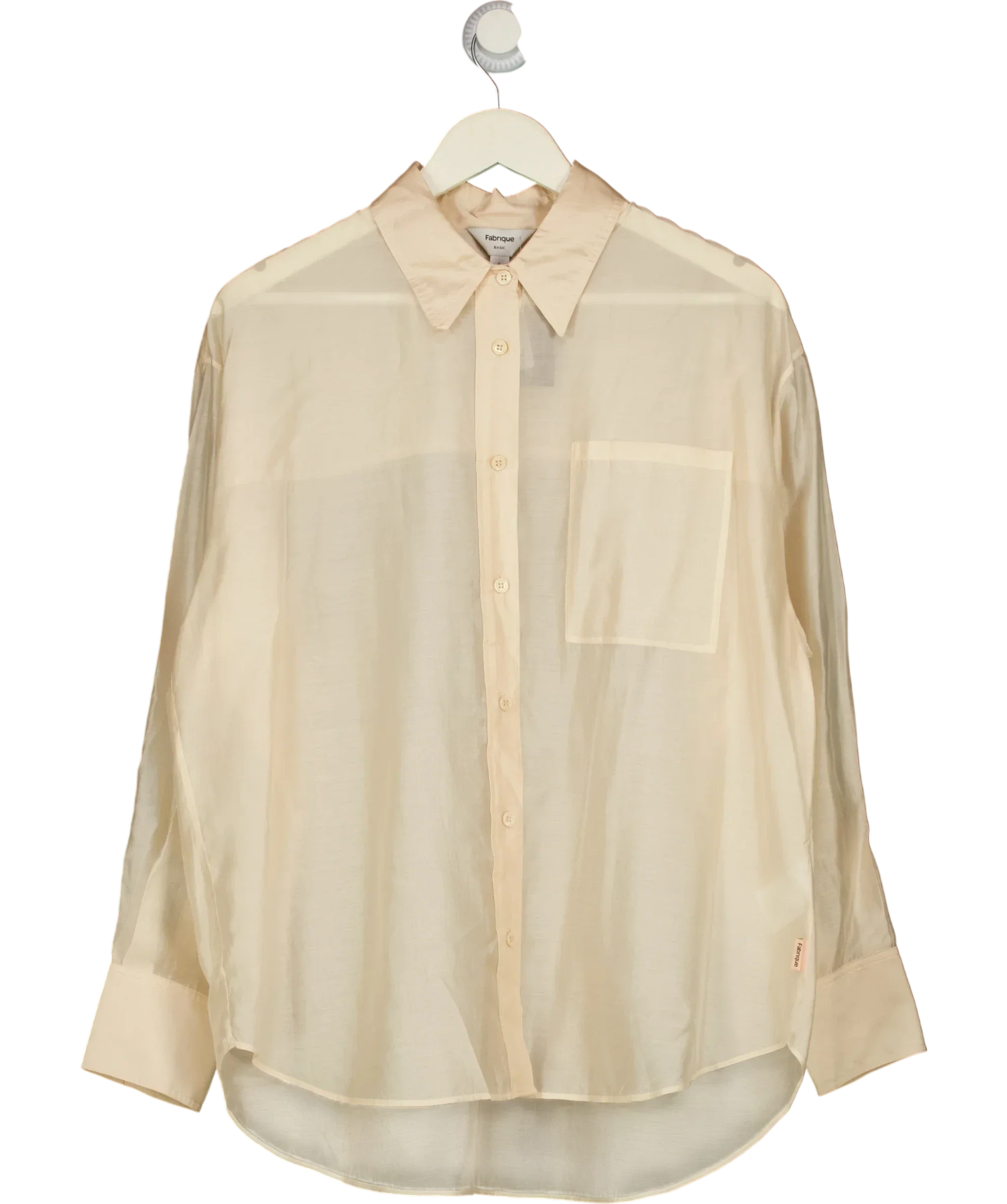 Fabrique Beige Bella Sheer Organza Button-Up Shirt Buttermilk, size UK S — front