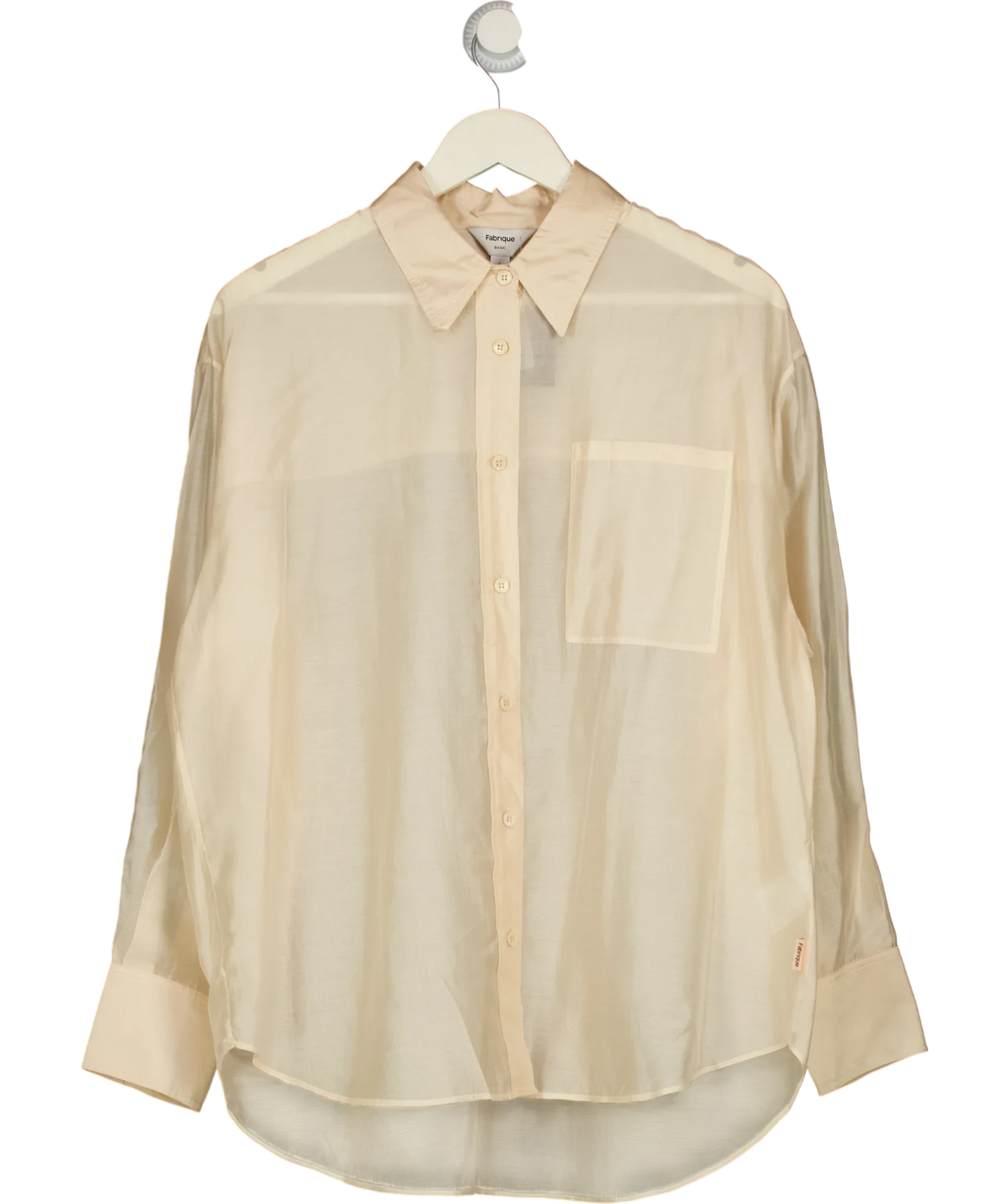 Fabrique Beige Bella Sheer Organza Button-Up Shirt Buttermilk, size UK S — front