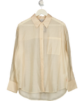 Fabrique Beige Bella Sheer Organza Button-Up Shirt Buttermilk, size UK S — front