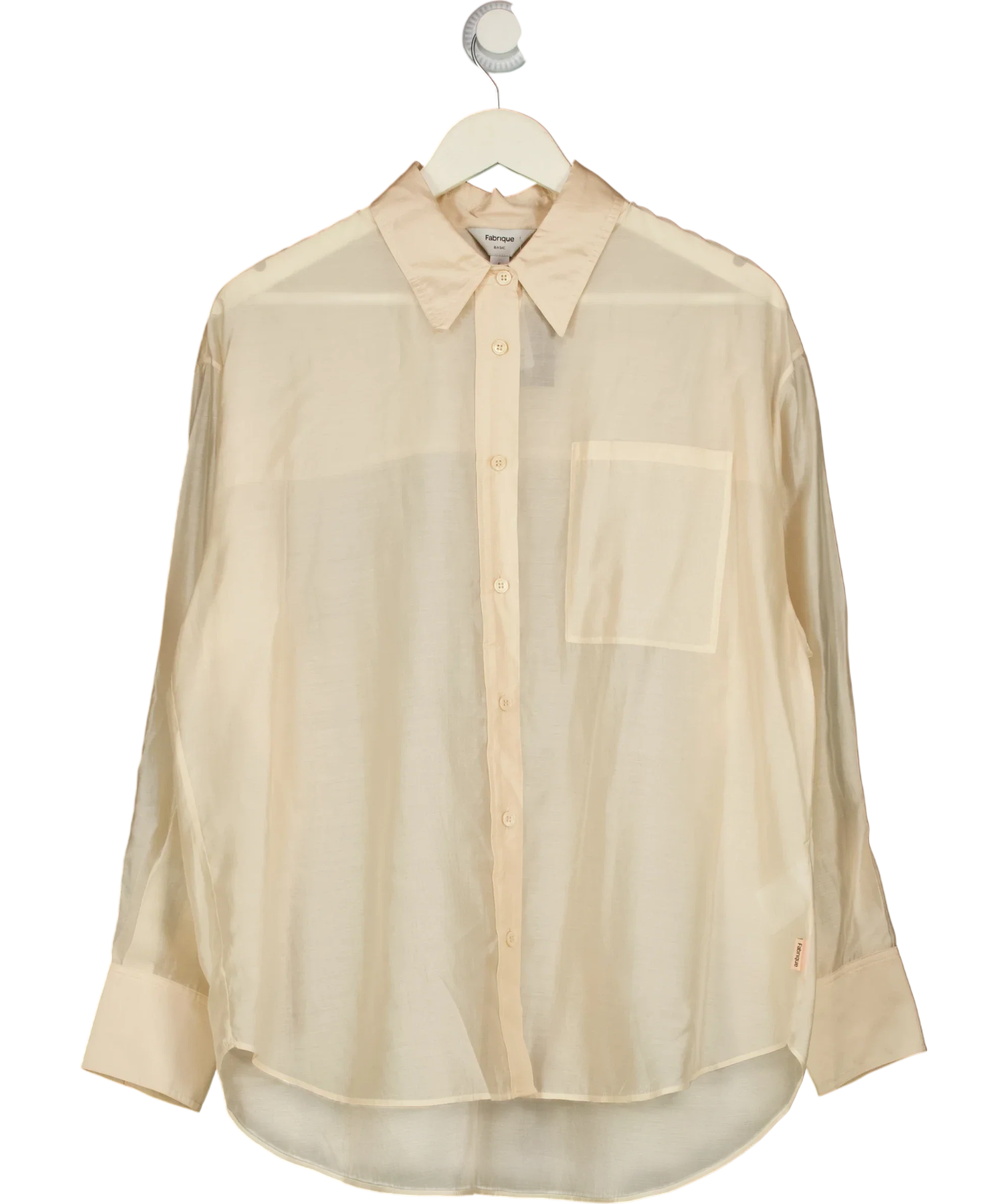 Fabrique Beige Bella Sheer Organza Button-Up Shirt Buttermilk, size UK S — front
