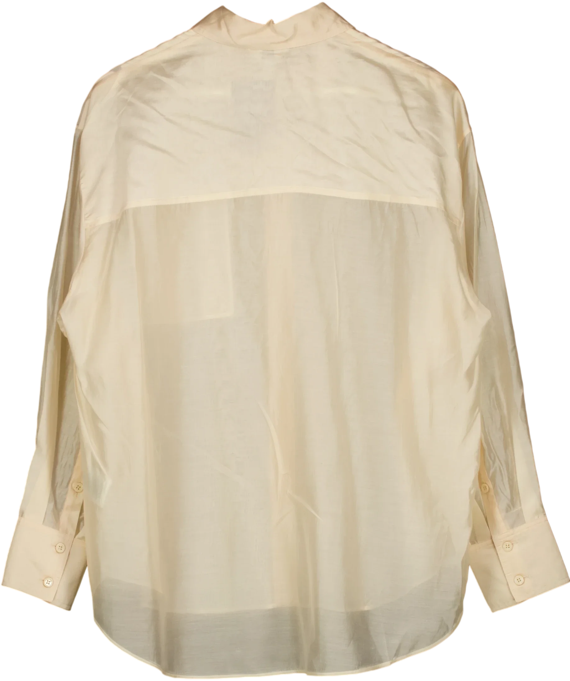 Fabrique Beige Bella Sheer Organza Button-Up Shirt Buttermilk, size UK S — back
