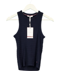 TOMMY HILFIGER Blue Cable Knit Slim Sweater Vest Navy Blue, size UK XS — front