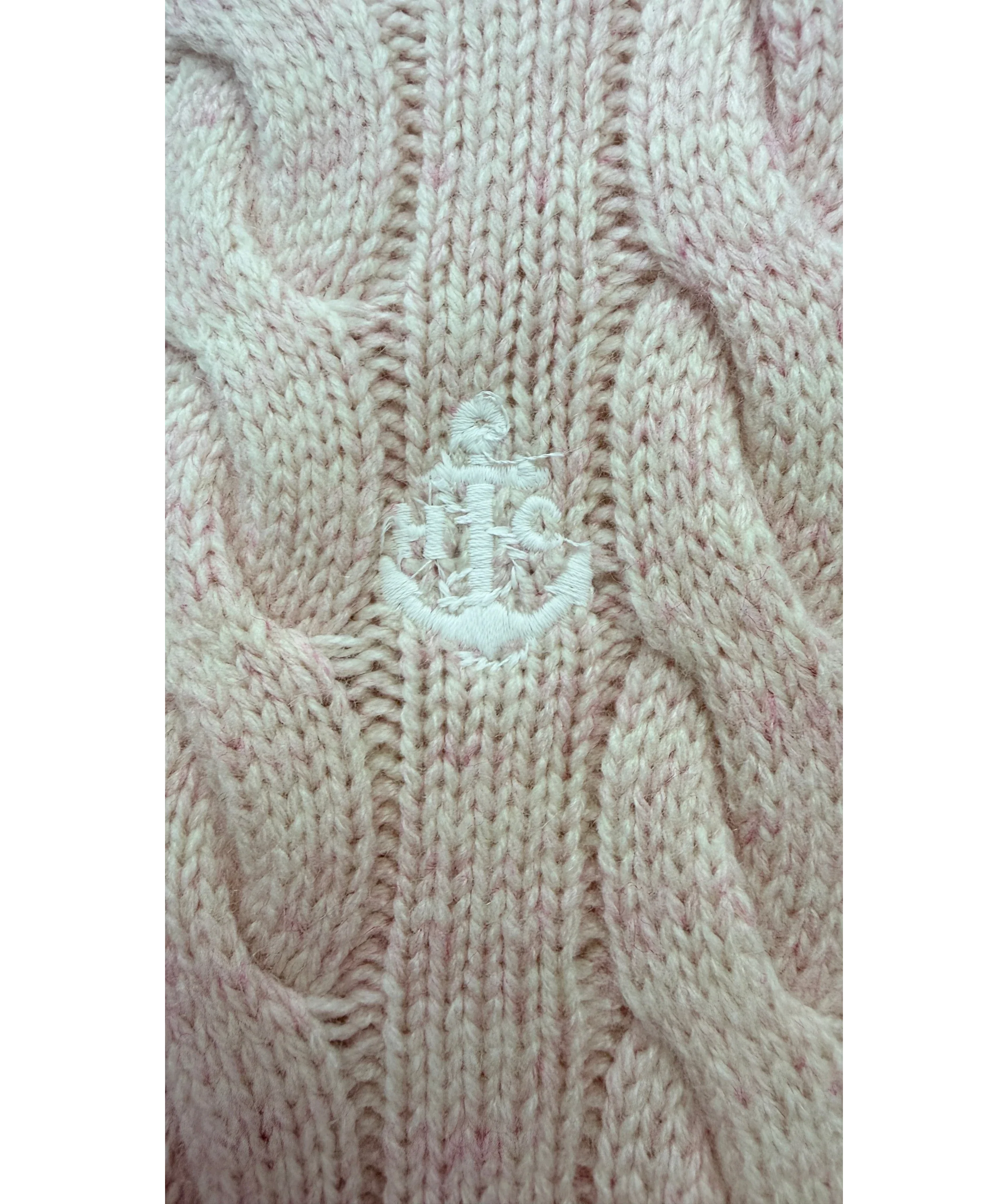 HOLLAND COOPER Pink Bourton Cable Knit Cashmere Blend Cardigan Palest Pink, size UK S — label
