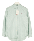 TOMMY HILFIGER Green Regular Fit Flag Embroidery Poplin Shirt Green Stripe Size 34, size UK 6 — front
