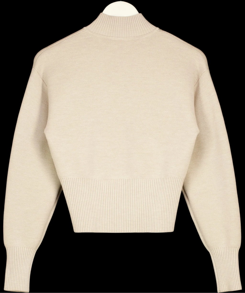 Kookai Beige Pure Wool Two-Way Zip Cardigan Oatmeal BEIGE Size FR 34, size UK 6 — label
