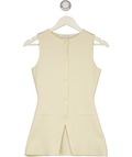 PRETTY LAVISH Cream Alba Knit Longline Waistcoat Cream, size UK XS — front