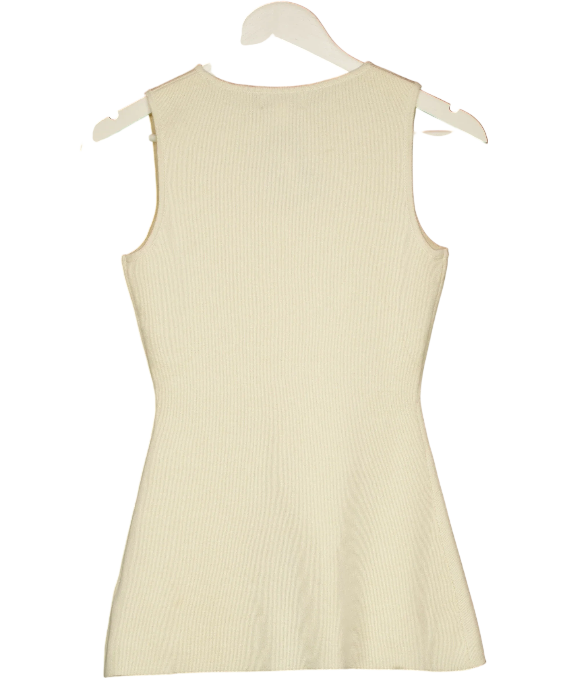 PRETTY LAVISH Cream Alba Knit Longline Waistcoat Cream, size UK XS — back