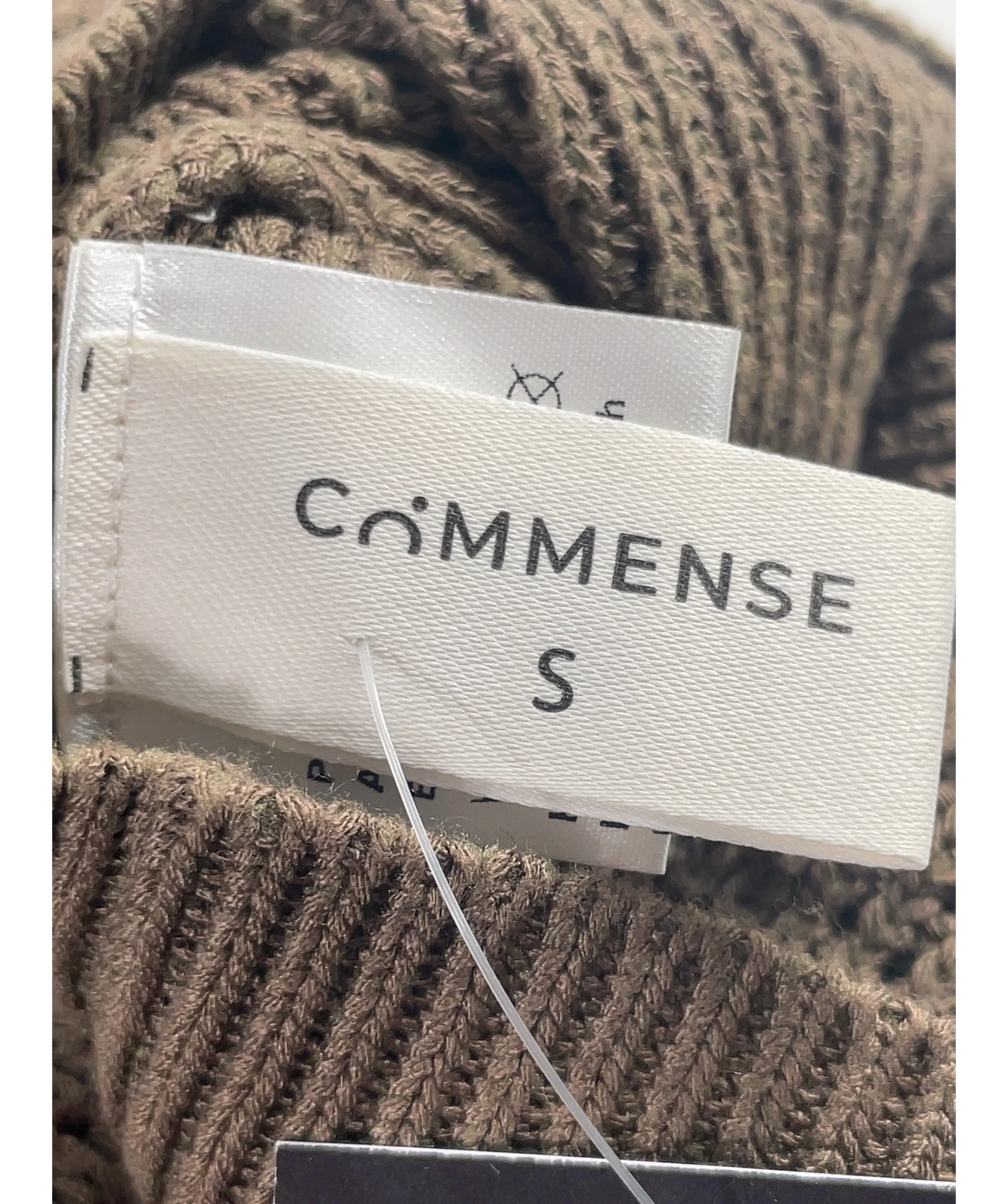 Commense Brown Knit Hollow Solid Tank Top Dark Brown, size UK S — detail