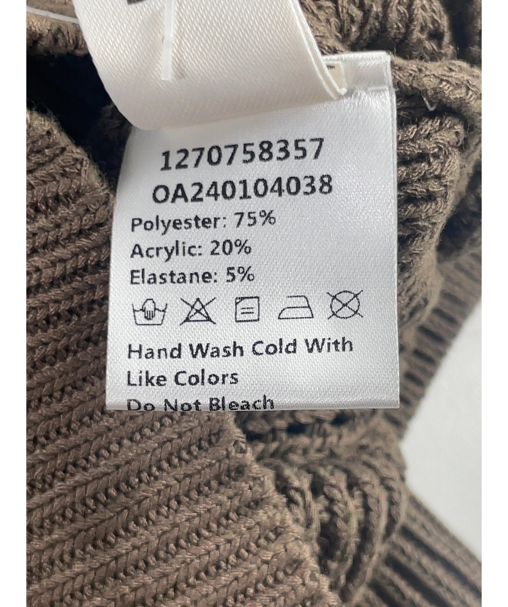 Commense Brown Knit Hollow Solid Tank Top Dark Brown, size UK S — label