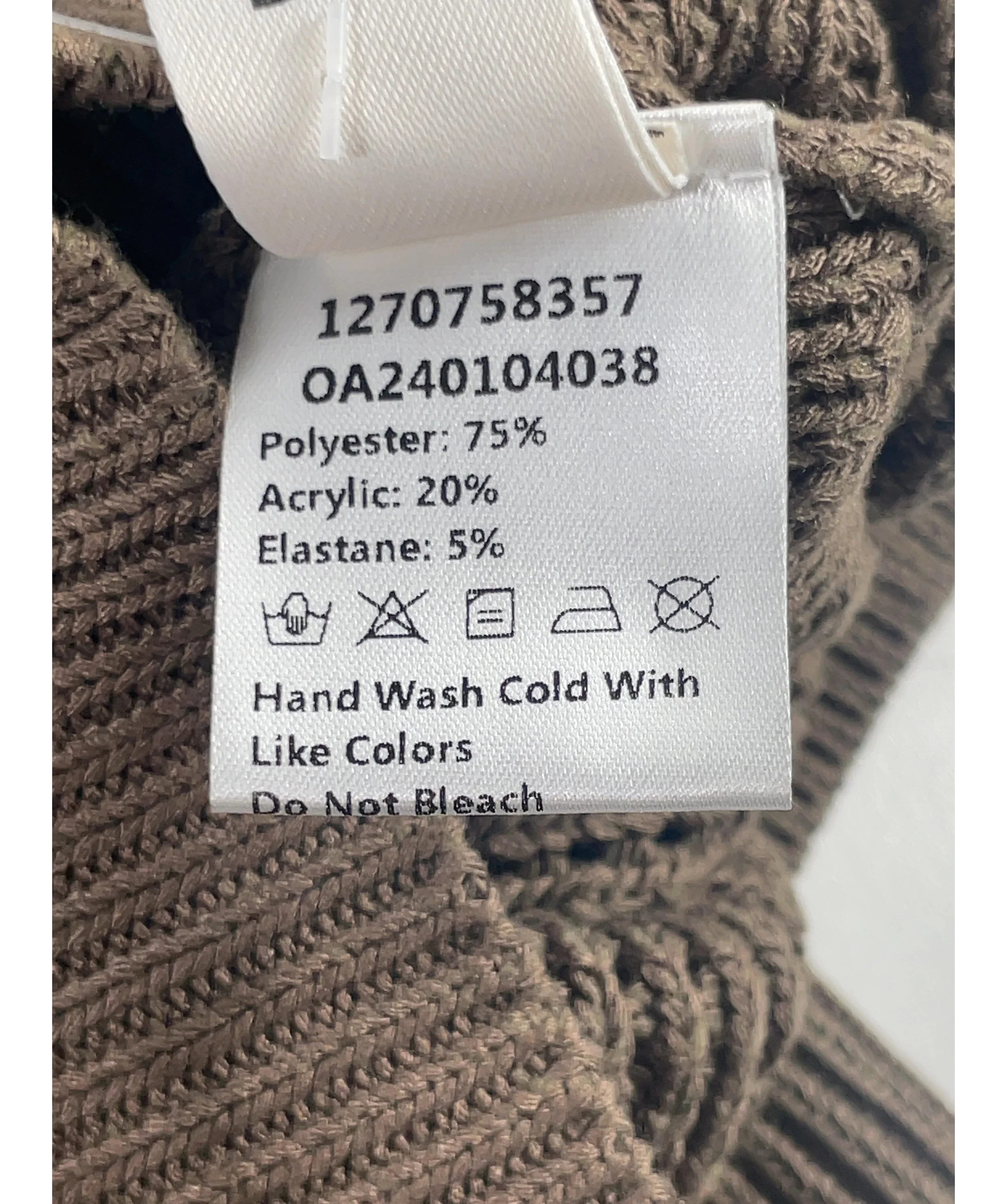 Commense Brown Knit Hollow Solid Tank Top Dark Brown, size UK S — label