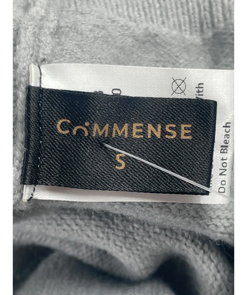 Commense Grey Contrast Collar Elbow Sleeve Knit Top Grey/Navy, size UK S — detail
