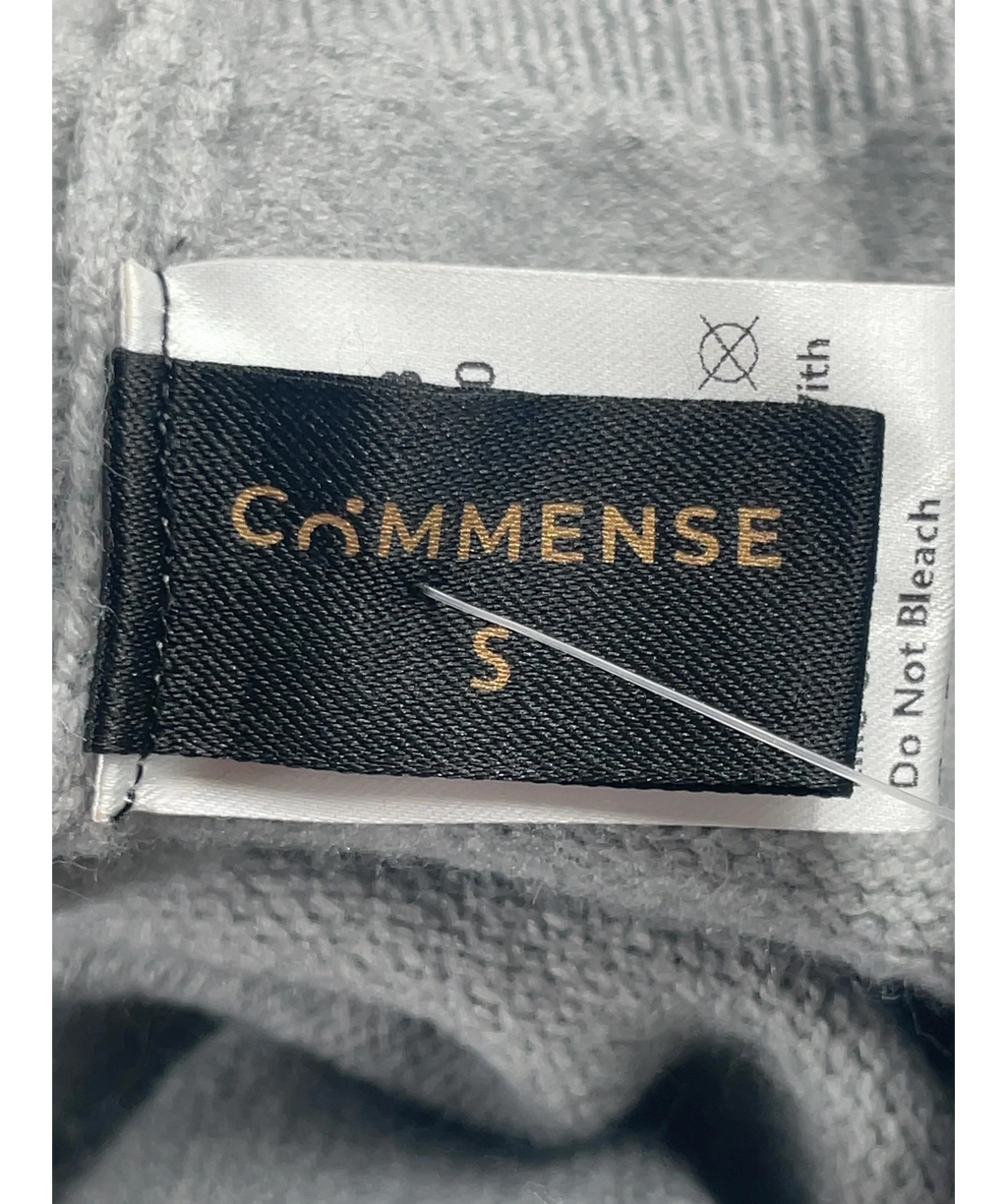 Commense Grey Contrast Collar Elbow Sleeve Knit Top Grey/Navy, size UK S — detail