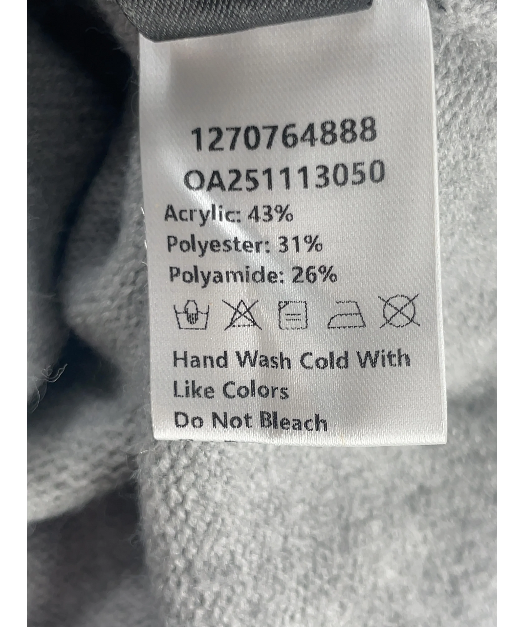 Commense Grey Contrast Collar Elbow Sleeve Knit Top Grey/Navy, size UK S — label