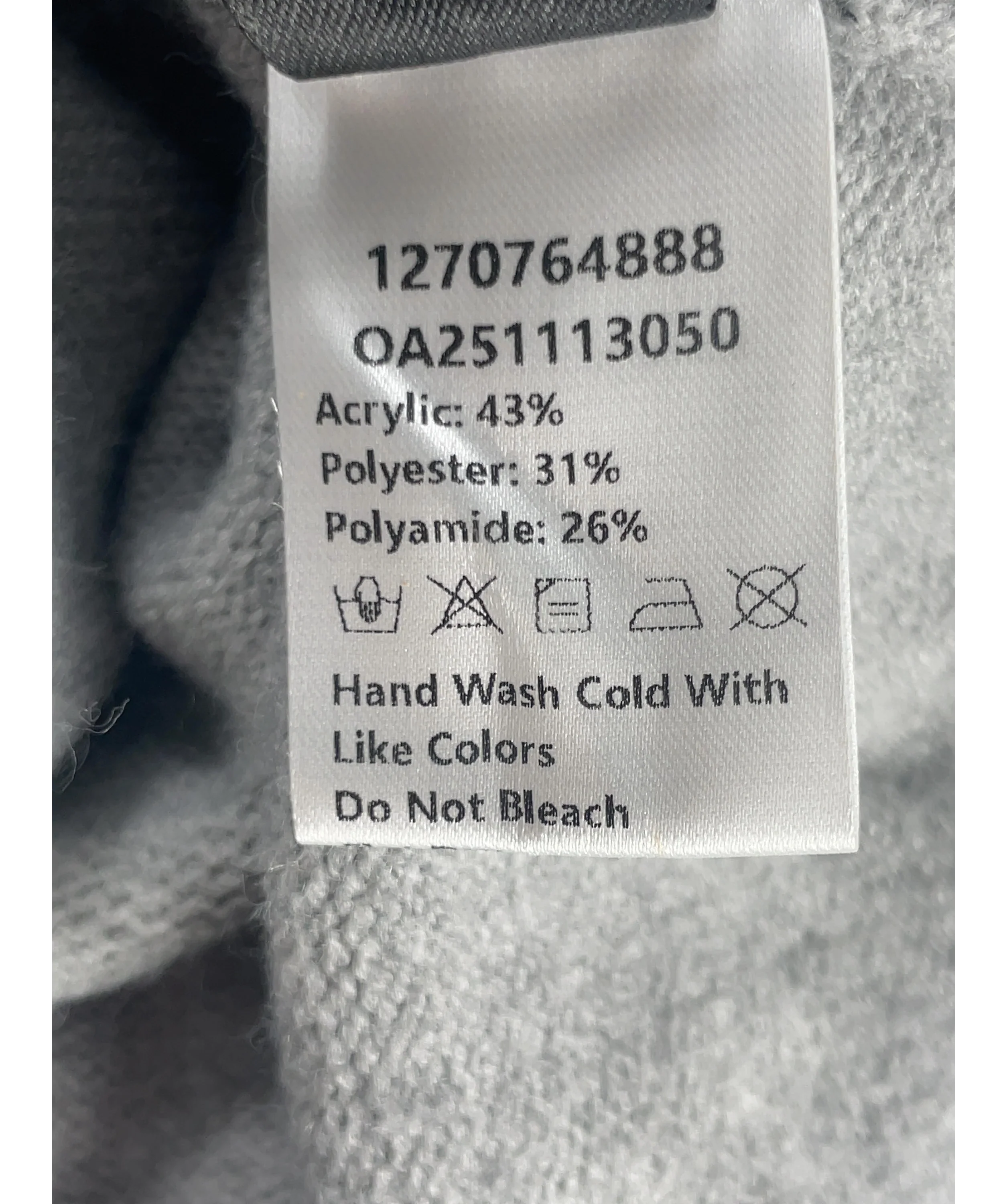 Commense Grey Contrast Collar Elbow Sleeve Knit Top Grey/Navy, size UK S — label