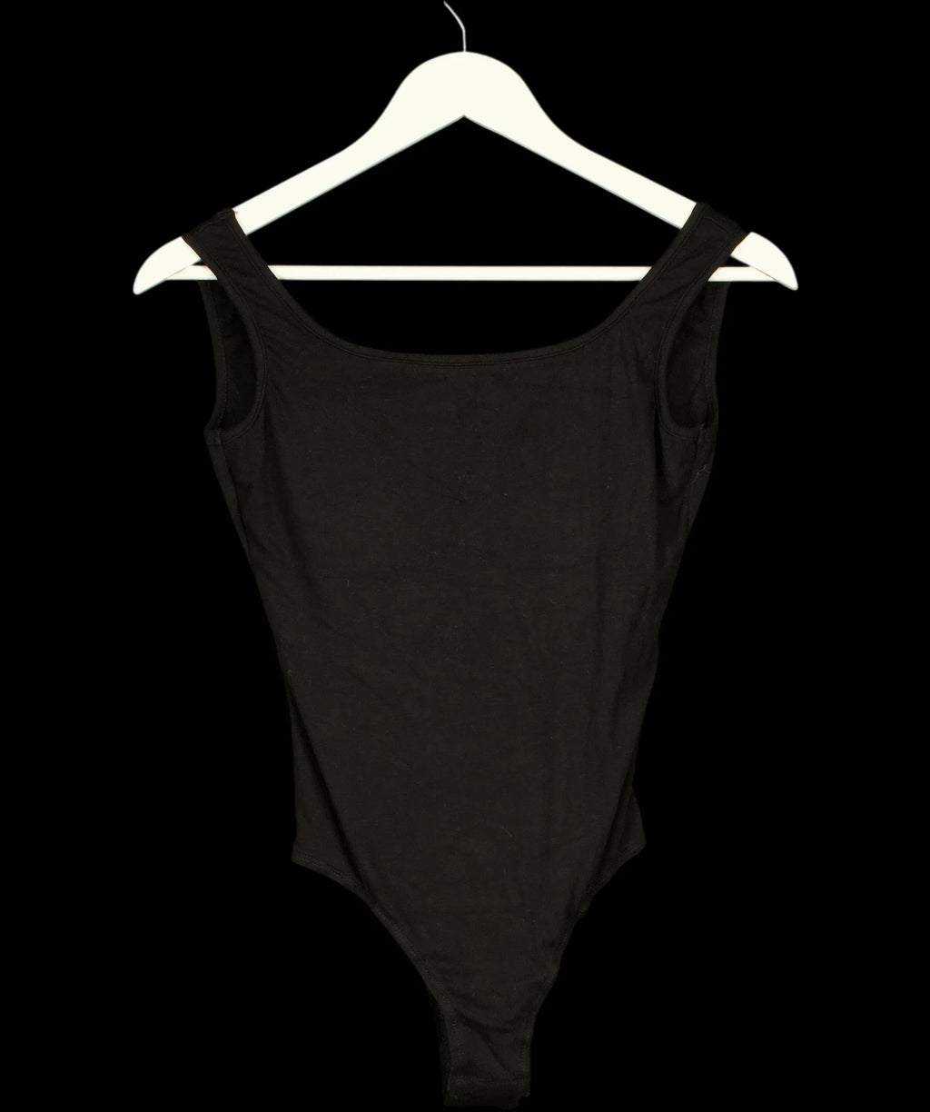 Commense Black Scoop Neck Sleeveless Tank Bodysuit Black, size UK XS — detail