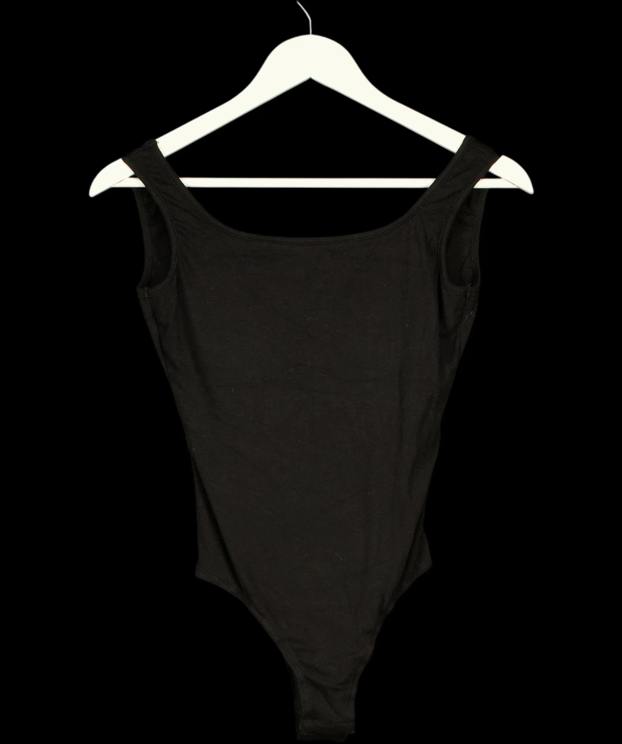 Commense Black Scoop Neck Sleeveless Tank Bodysuit Black, size UK XS — detail