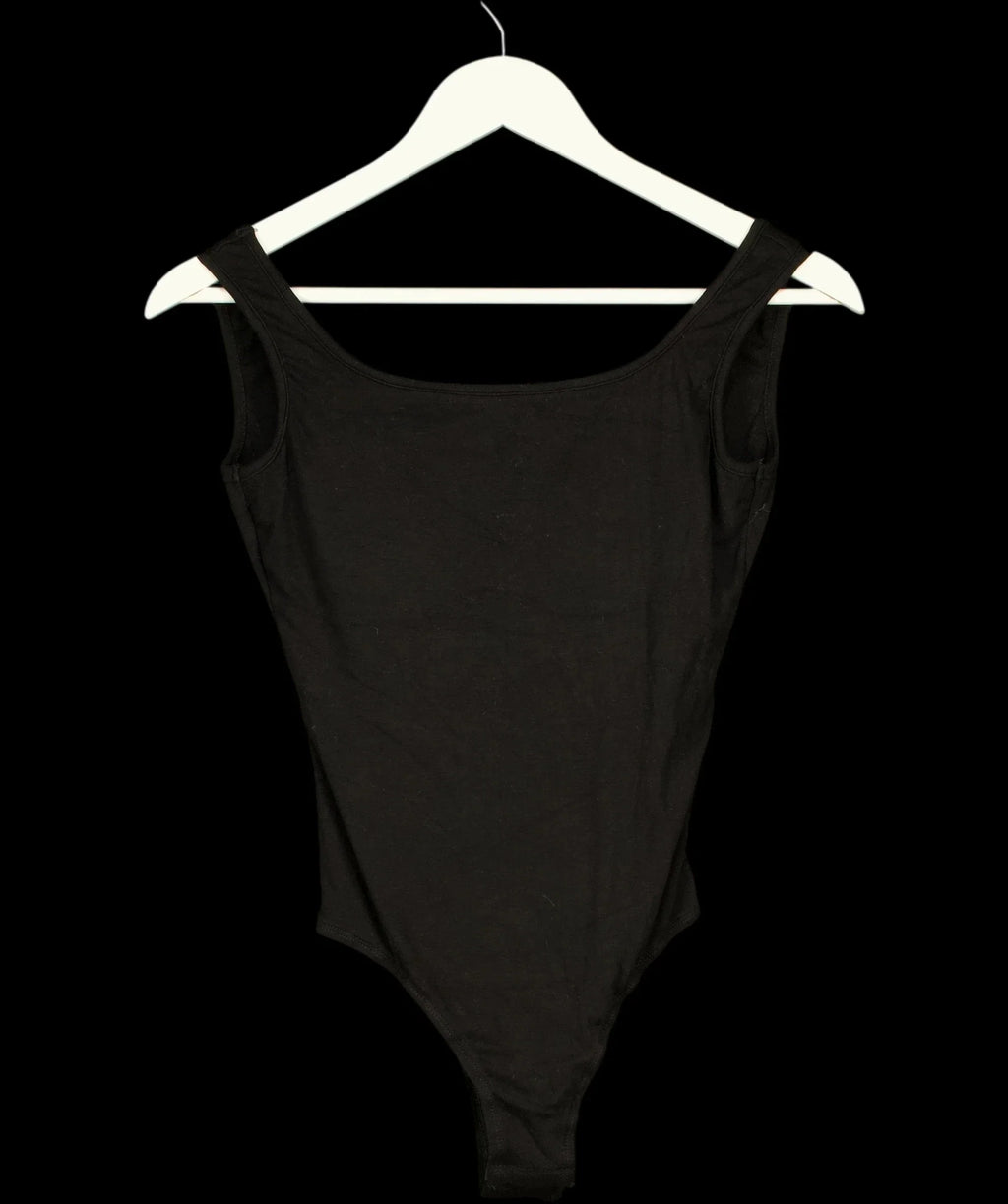 Commense Black Scoop Neck Sleeveless Tank Bodysuit Black, size UK XS — detail