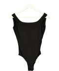 Commense Black Scoop Neck Sleeveless Tank Bodysuit Black, size UK XS — front