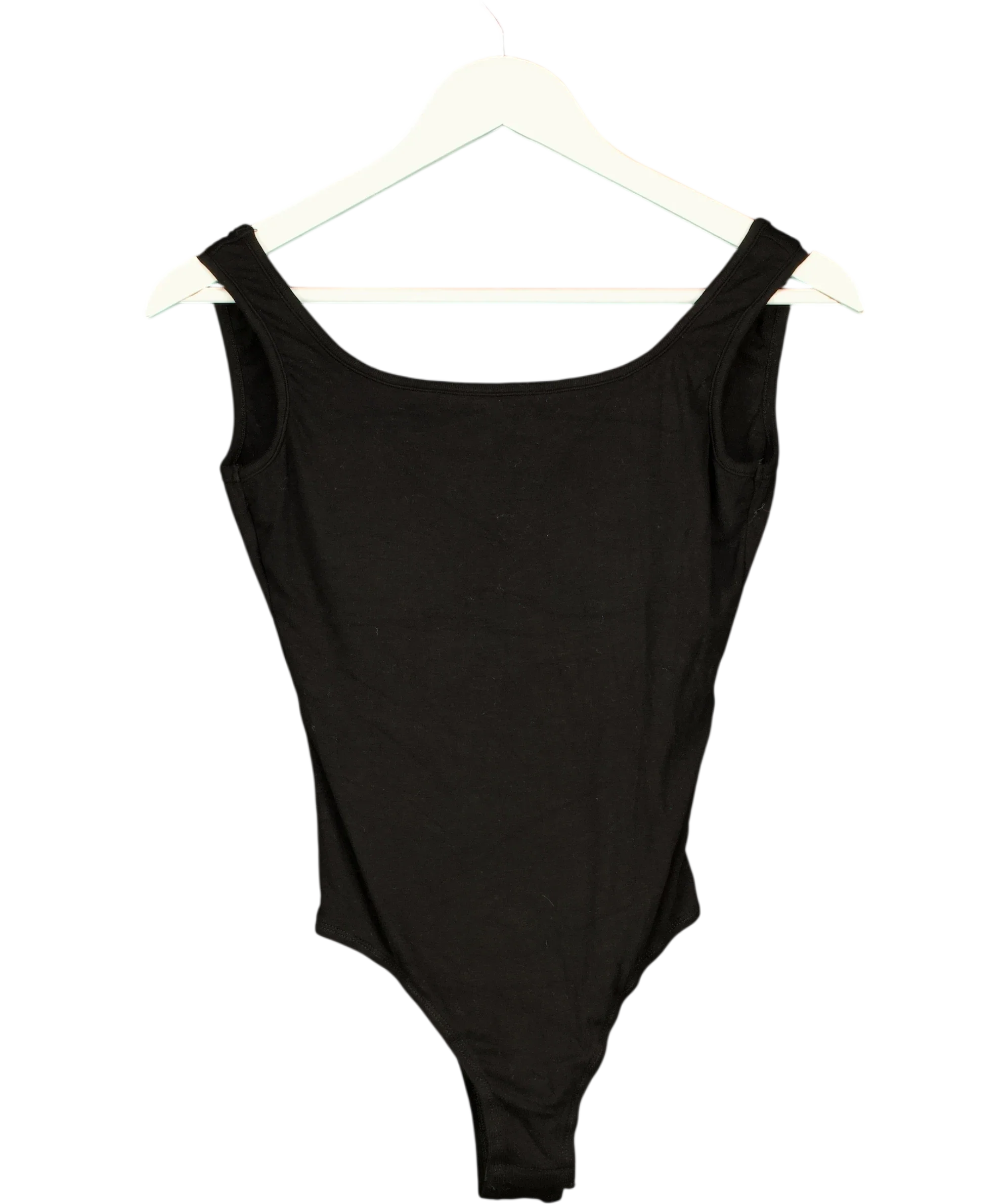 Commense Black Scoop Neck Sleeveless Tank Bodysuit Black, size UK XS — front
