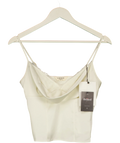 LOUNGE Cream Satin Cowl Neck Cami Top Cream, size UK 8 — front