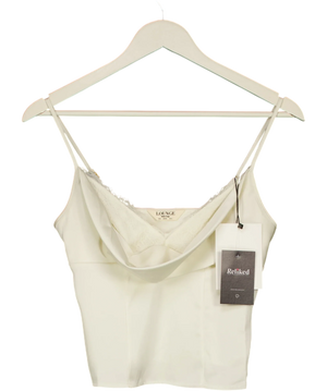 LOUNGE Satin Cowl Neck Cami Top Cream UK 8