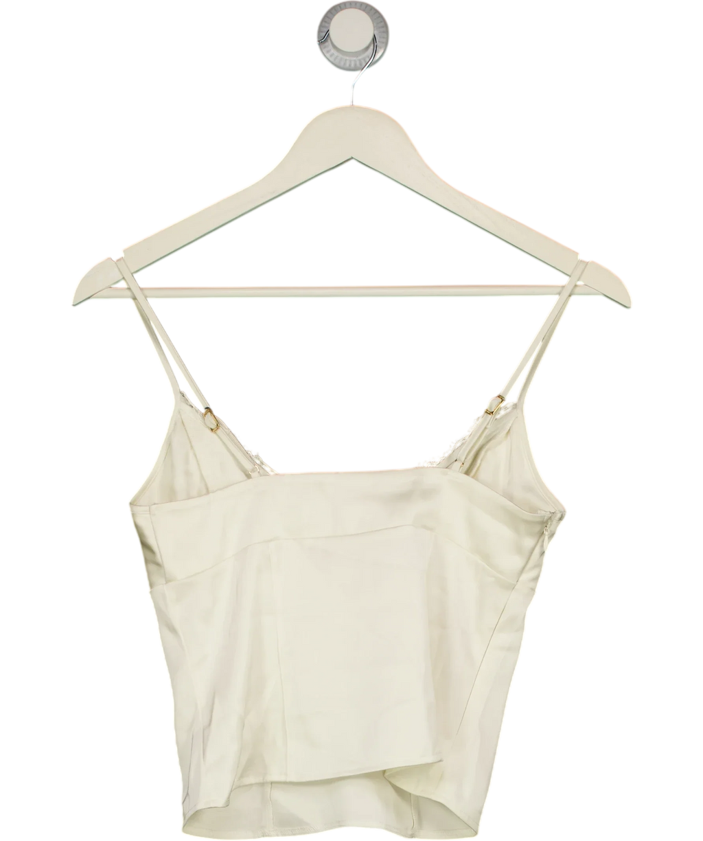 LOUNGE Cream Satin Cowl Neck Cami Top Cream, size UK 8 — back