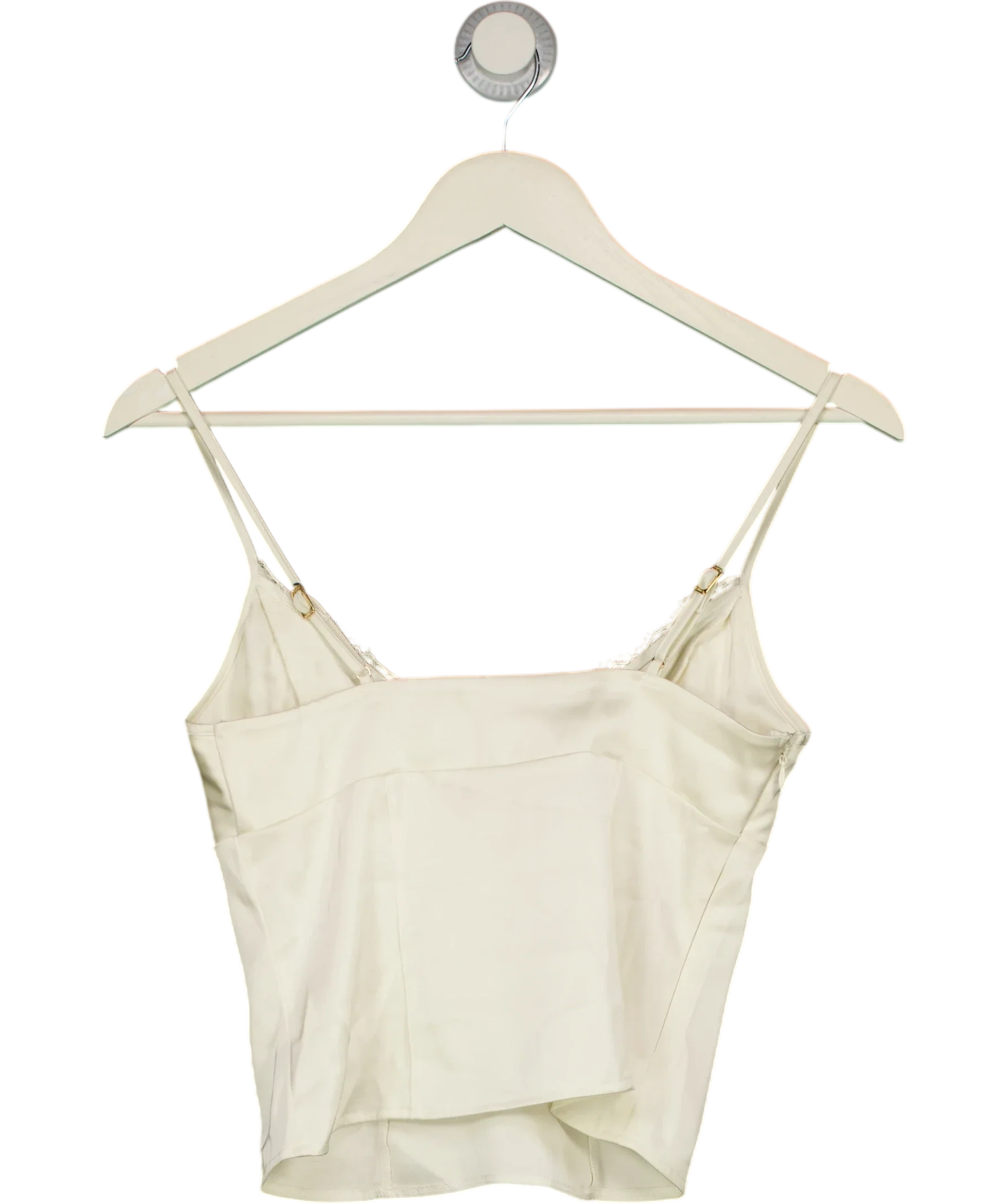 LOUNGE Cream Satin Cowl Neck Cami Top Cream, size UK 8 — back